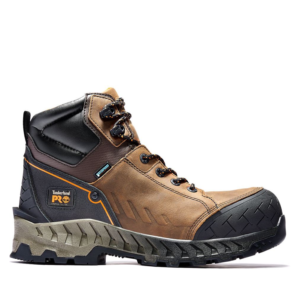 Timberland Μποτακια Εργασίας Ανδρικα Καφε/Μαυρα - Pro® Summit 6-Inch Composite-Toe - Greece 5029741-